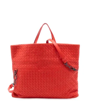 Bottega Veneta ビンテージ ナッパ・イントレッチャート フォールドオーバー・サッチェル - レッド - サムネイル1
