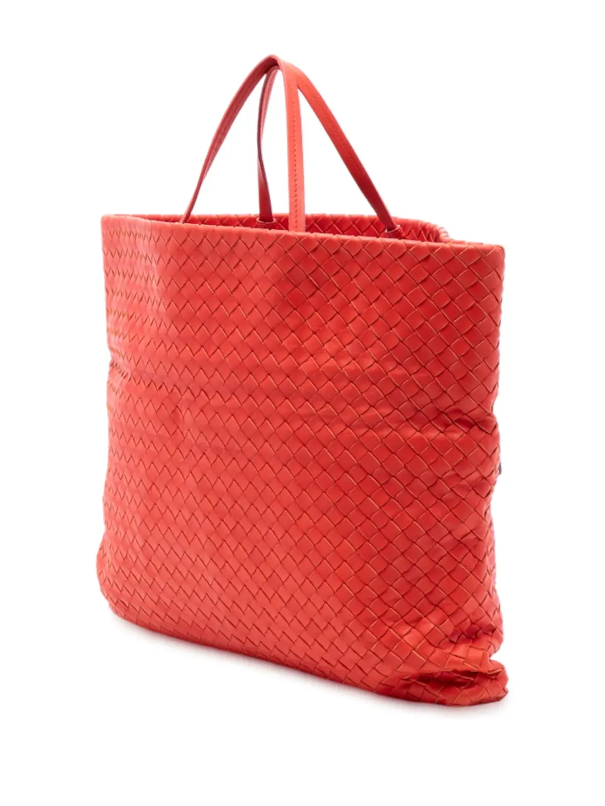 Bottega Veneta ビンテージ ナッパ・イントレッチャート フォールドオーバー・サッチェル - レッド - 画像3