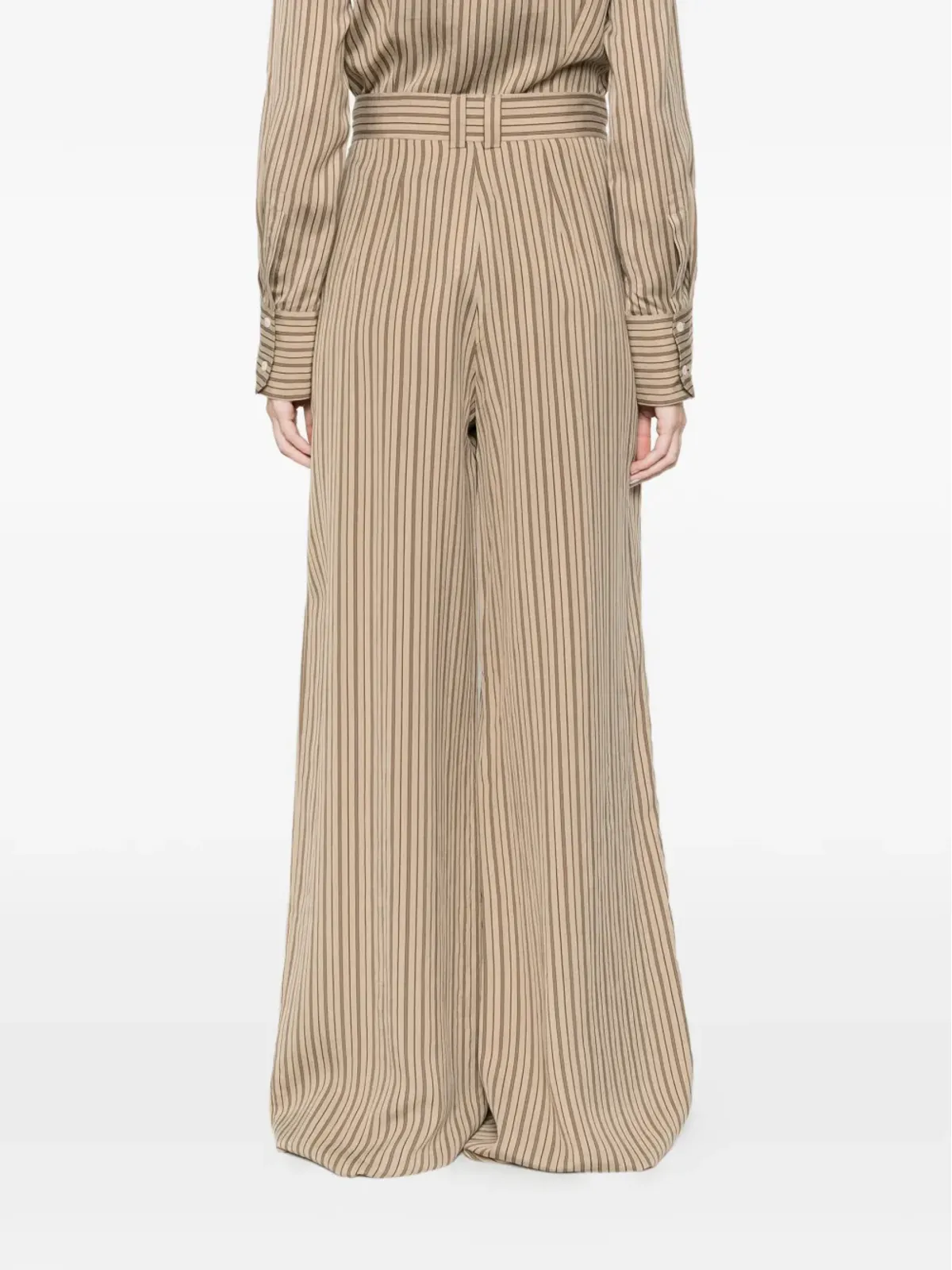 Marella Ordine 縦ストライプワイドレッグパンツ - 画像4
