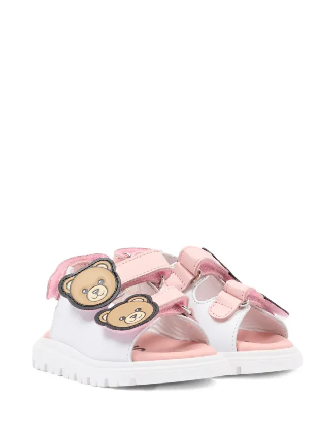 Moschino Kids Moschino Kids Teddy-appliqued sandals - Whiteの商品画像