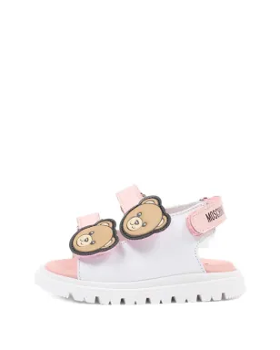 Moschino Kids Teddy-appliqued sandals - White - サムネイル5
