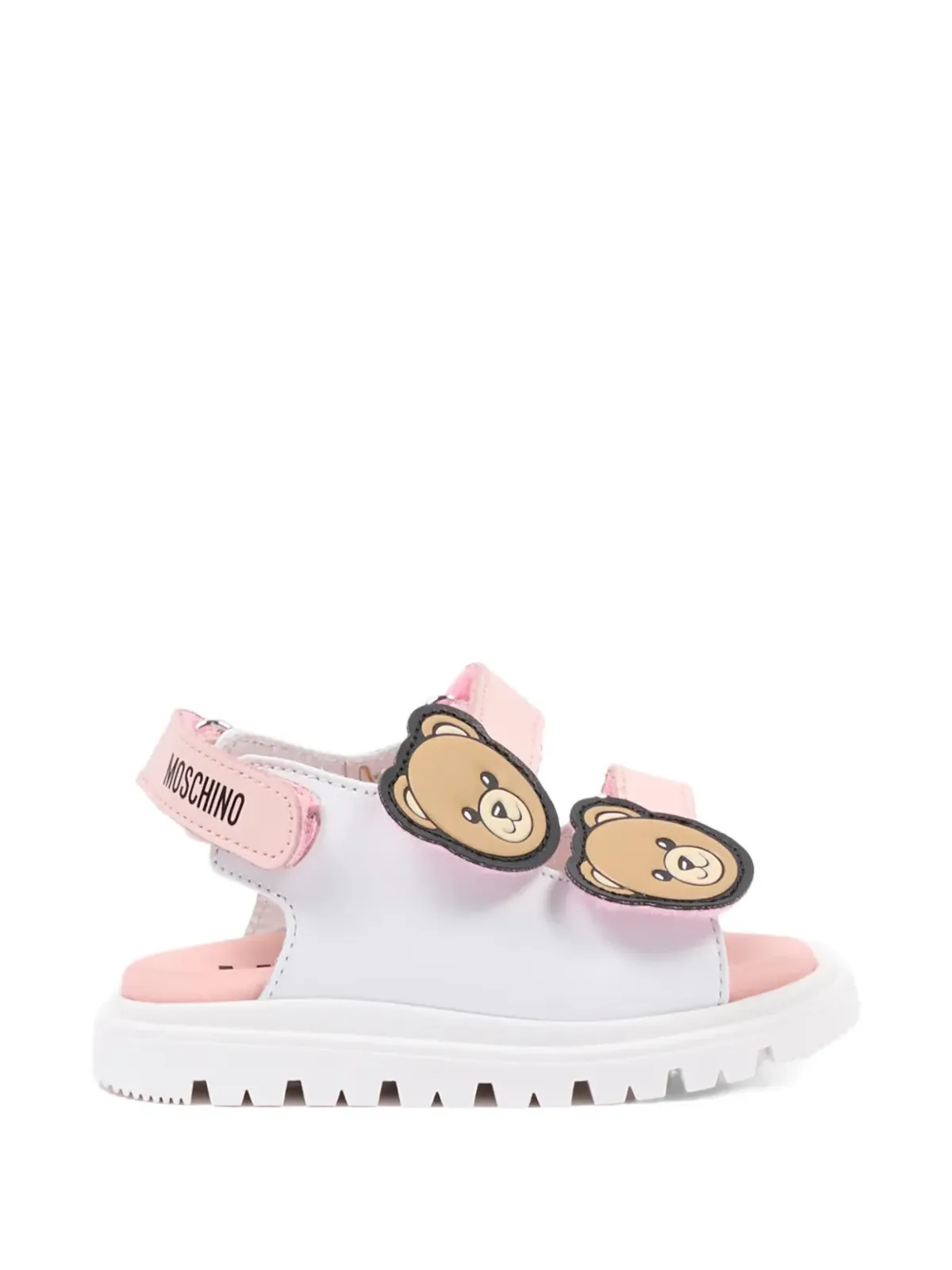 Moschino Kids Teddy-appliqued sandals - White - 画像2