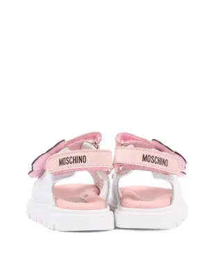 Moschino Kids Teddy-appliqued sandals - White - サムネイル3