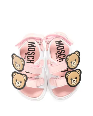 Moschino Kids Teddy-appliqued sandals - White - サムネイル4
