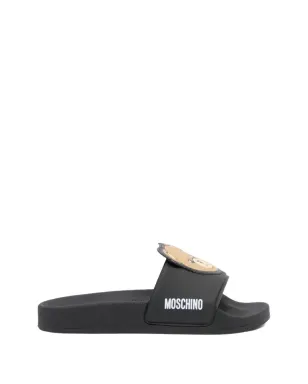 Moschino Kids アップリケ付きスライド - Black - サムネイル2