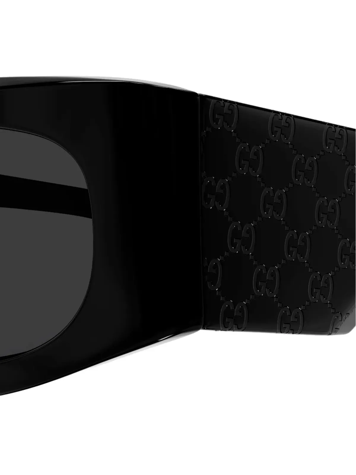 Gucci Eyewear エンボスドロゴ レクタングルフレーム サングラス - 画像3
