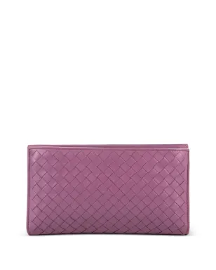 Bottega Veneta イントレチャート織り財布 パープル - サムネイル1