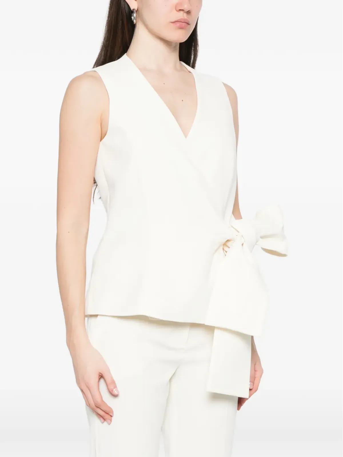 Marella Tlirica V-neck vest - Neutrals - 画像3