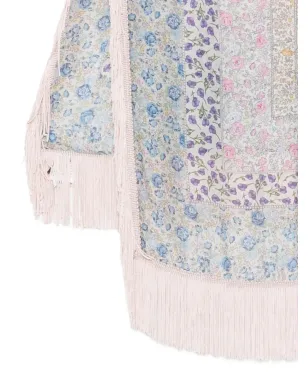 Faliero Sarti レティ フランジア 花柄プリント フリンジ付きスカーフ - サムネイル2