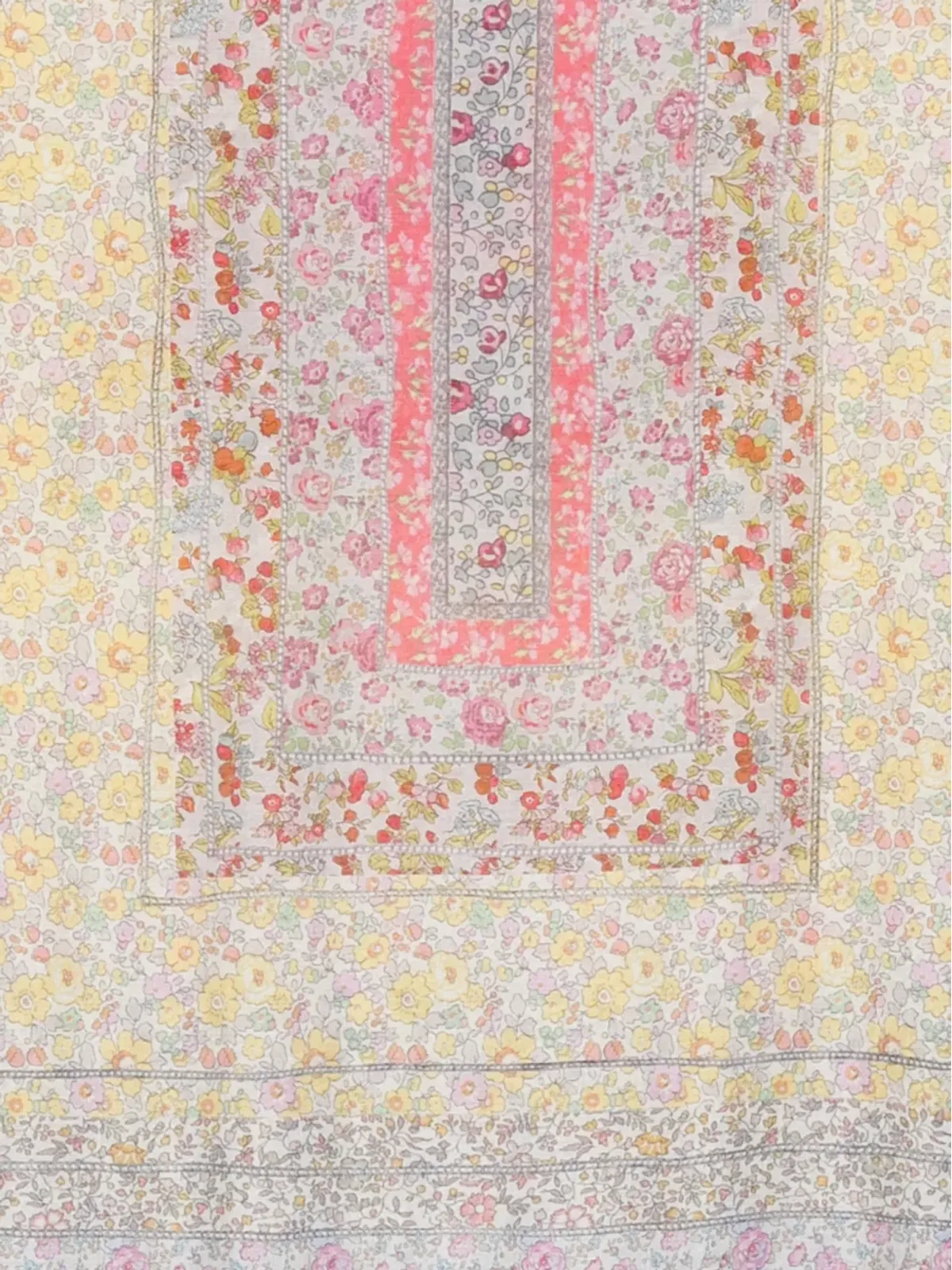 Faliero Sarti レティ フランジア 花柄プリント フリンジ付きスカーフ - 画像3