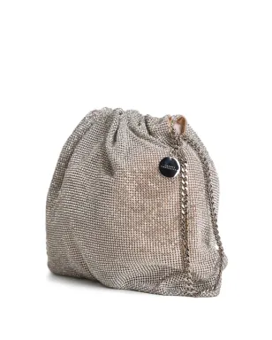 TWENTY FOURHAITCH rhinestone chain bucket bag - Silver - サムネイル1