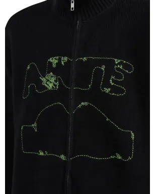 Arte Antwerp ロゴ刺繍カーディガン ブラック - サムネイル4