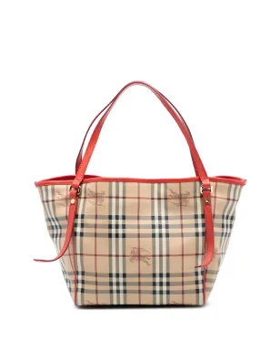 Burberry Pre-Owned Haymarketチェック コーティッドキャンバス Salisbury トートバッグ - Brown - サムネイル1