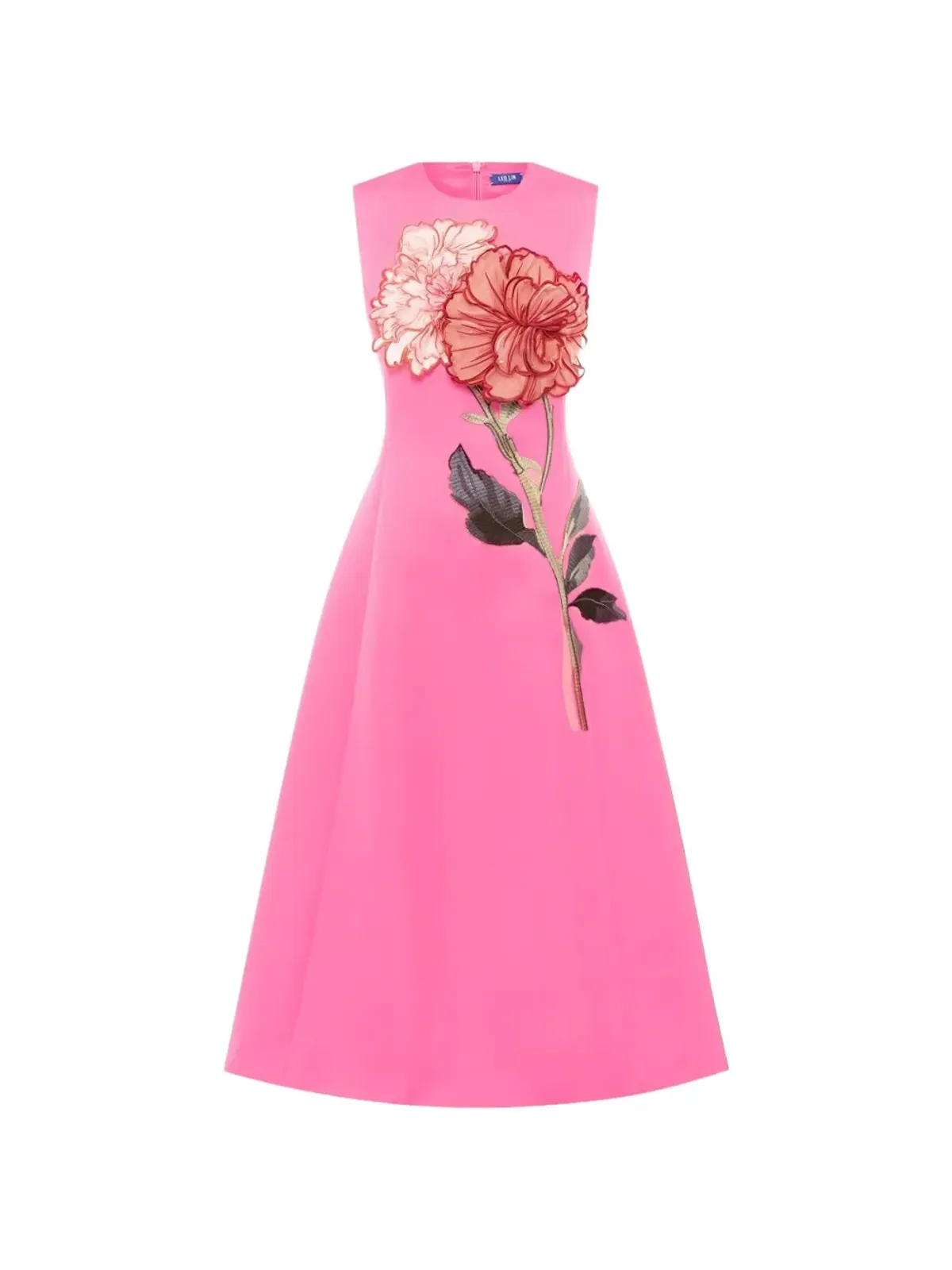 Leo Lin Cleo flower-appliqué midi dress - Pink - 画像1