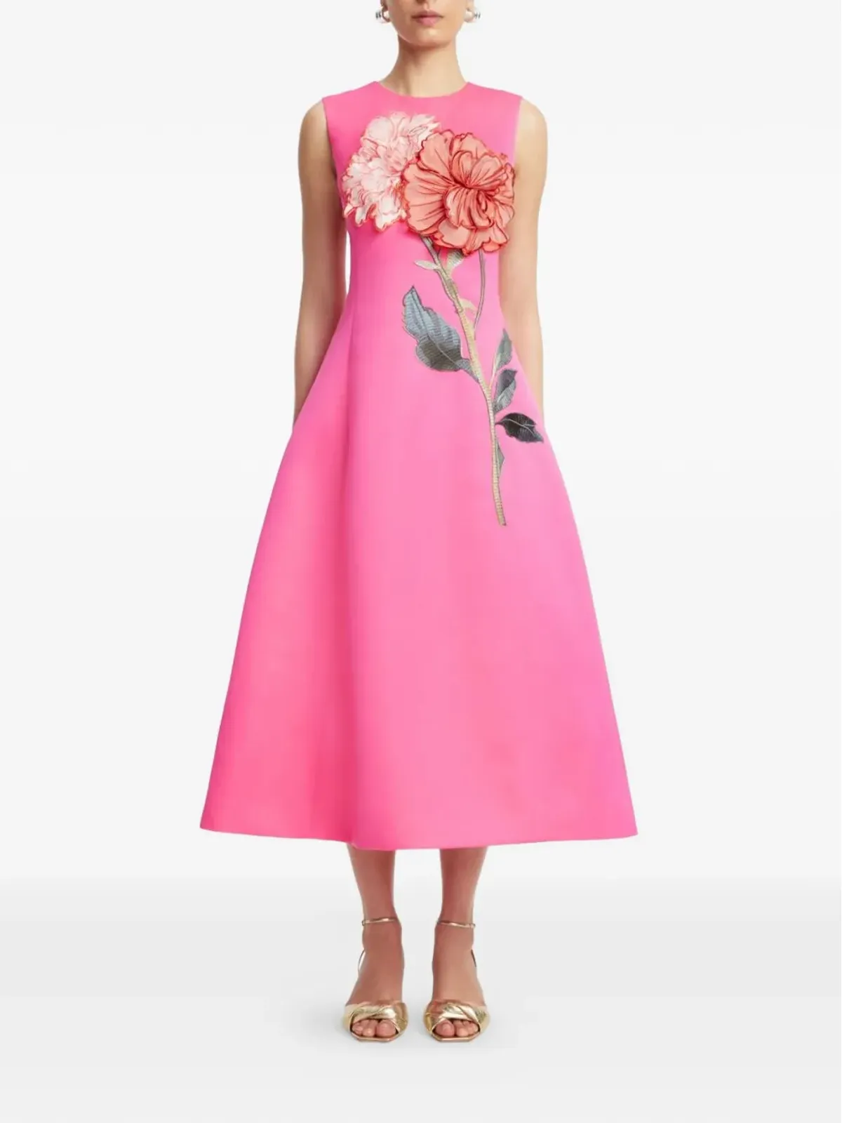 Leo Lin Cleo flower-appliqué midi dress - Pink - 画像2