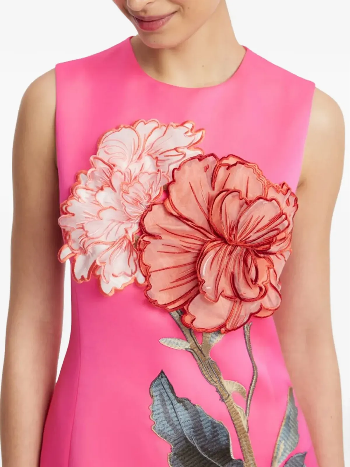 Leo Lin Cleo flower-appliqué midi dress - Pink - 画像4