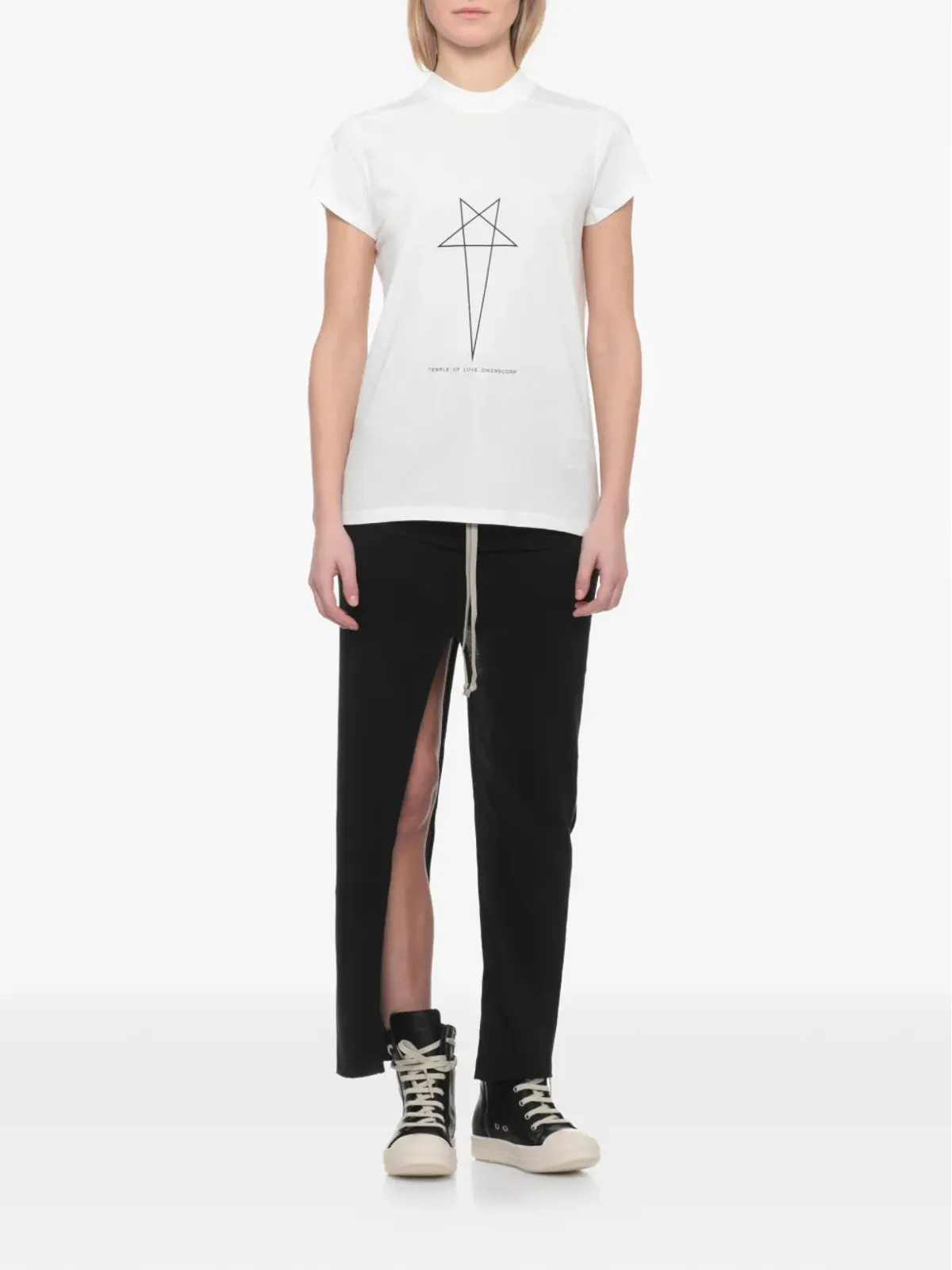 Rick Owens DRKSHDW スモールレベル グラフィック 半袖Tシャツ - 画像3