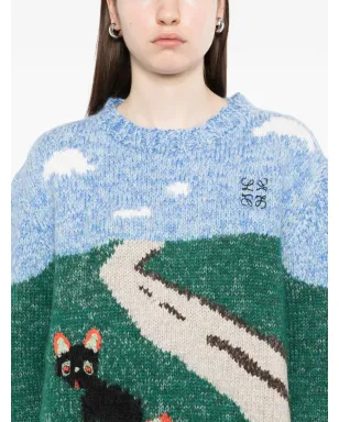 LOEWE x Louis Wain ランドスケープ・インターシャ セーター - サムネイル5