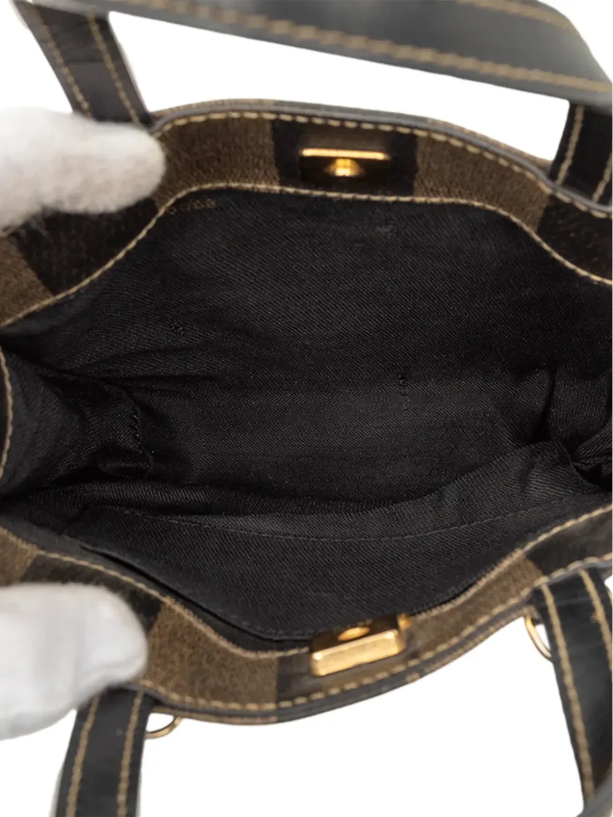 Fendi Pre-Owned 20th Century Pequin コーティングキャンバス ロゴ コンバーチブル トート・サッチェル - ブラウン - 画像5