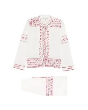 Sea embroidery pyjama set - White - サムネイル1