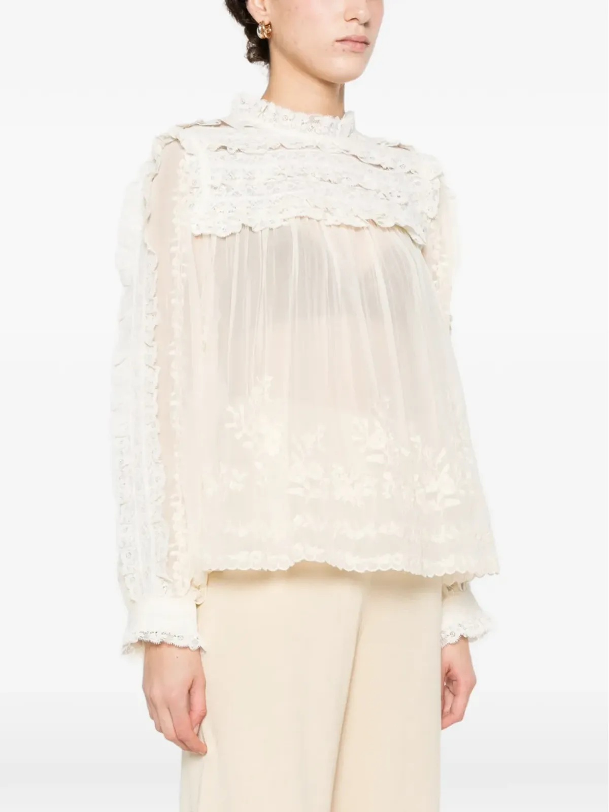 Sea Ayda embroidered blouse - Neutrals - 画像3
