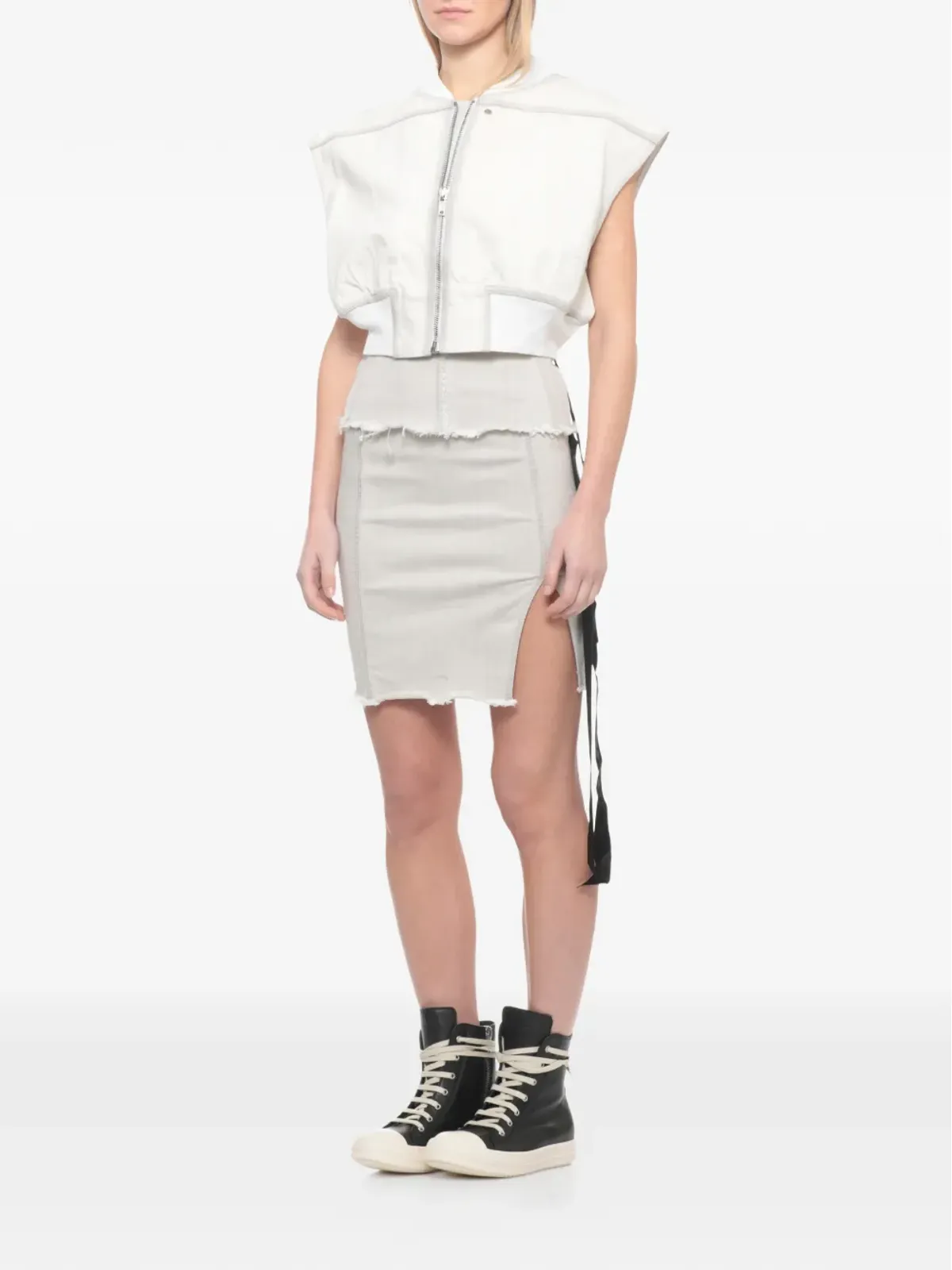 Rick Owens DRKSHDW Sacred raw-hem ミニスカート - 画像2