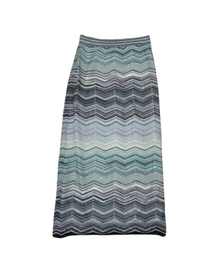 Missoni ジグザグ柄スカート - ブルー - サムネイル1