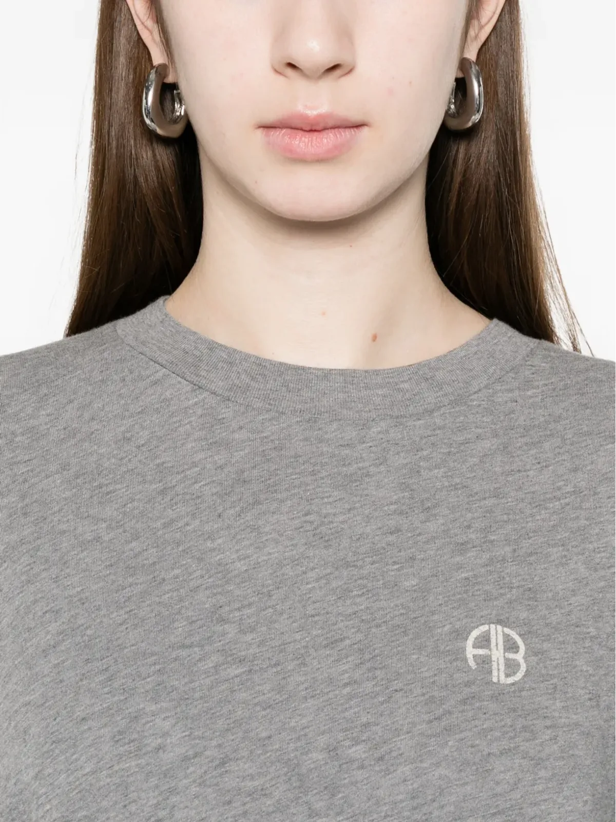ANINE BING WagnerロゴディテールTシャツ - グレー - 画像5