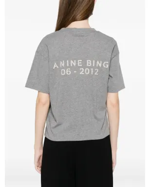ANINE BING WagnerロゴディテールTシャツ - グレー - サムネイル4