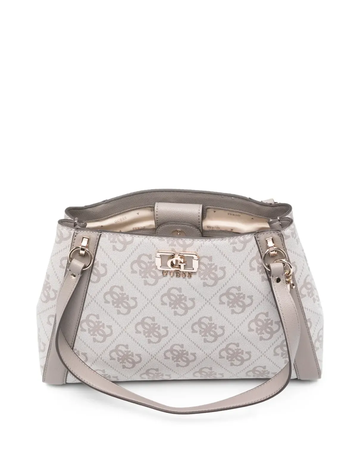 GUESS USA Karnilla monogram-pattern leather tote bag - Grey - 画像4