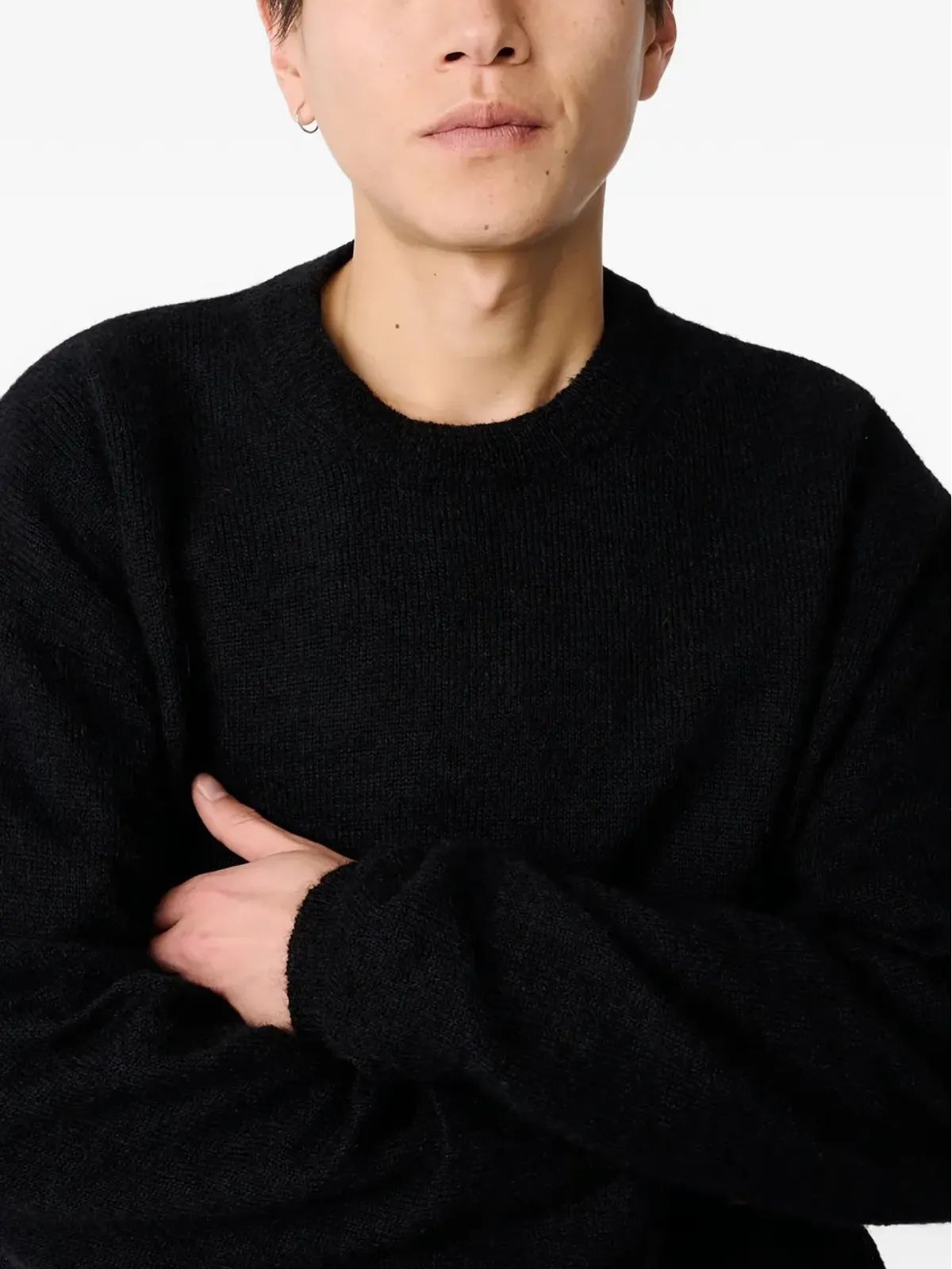 Studio Nicholson ガルフ ドロップショルダー ニットセーター - ブラック - 画像5