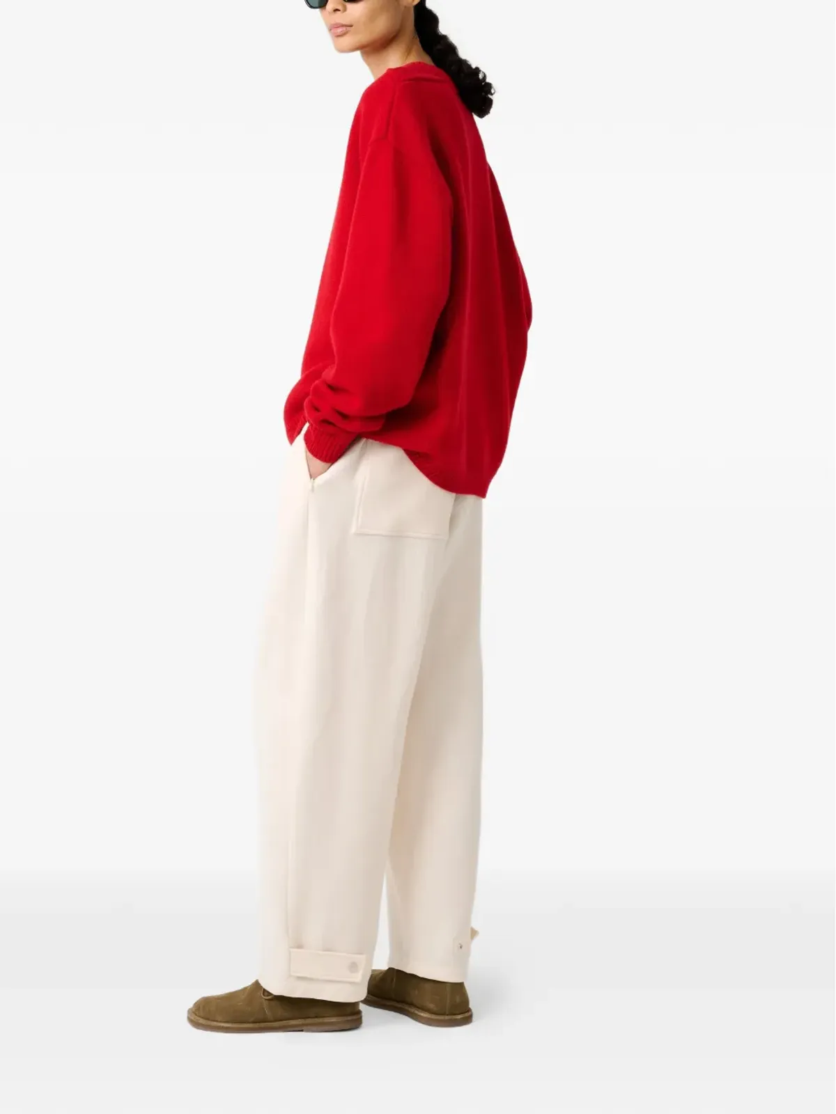 Studio Nicholson Hemyl ribbed sweater - Red - 画像4
