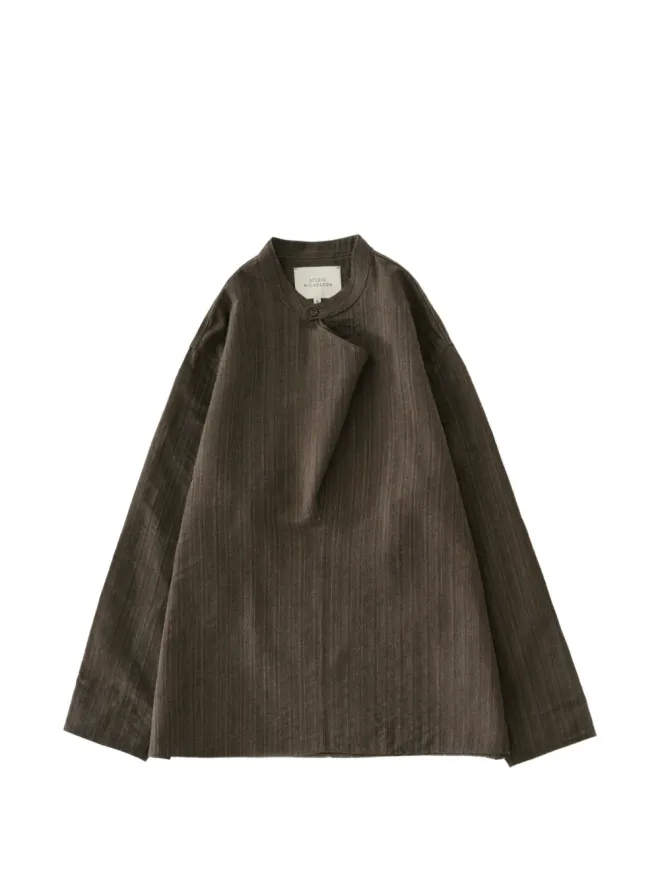 Studio Nicholson Studio Nicholson ソリス ヘリンボーン シャツ ブラウンの商品画像
