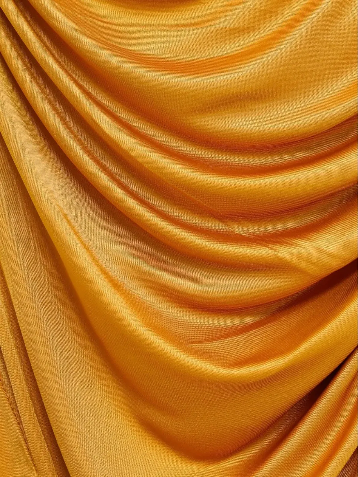 Atlein ドレープ入りワンショルダードレス（オレンジ） - 画像3