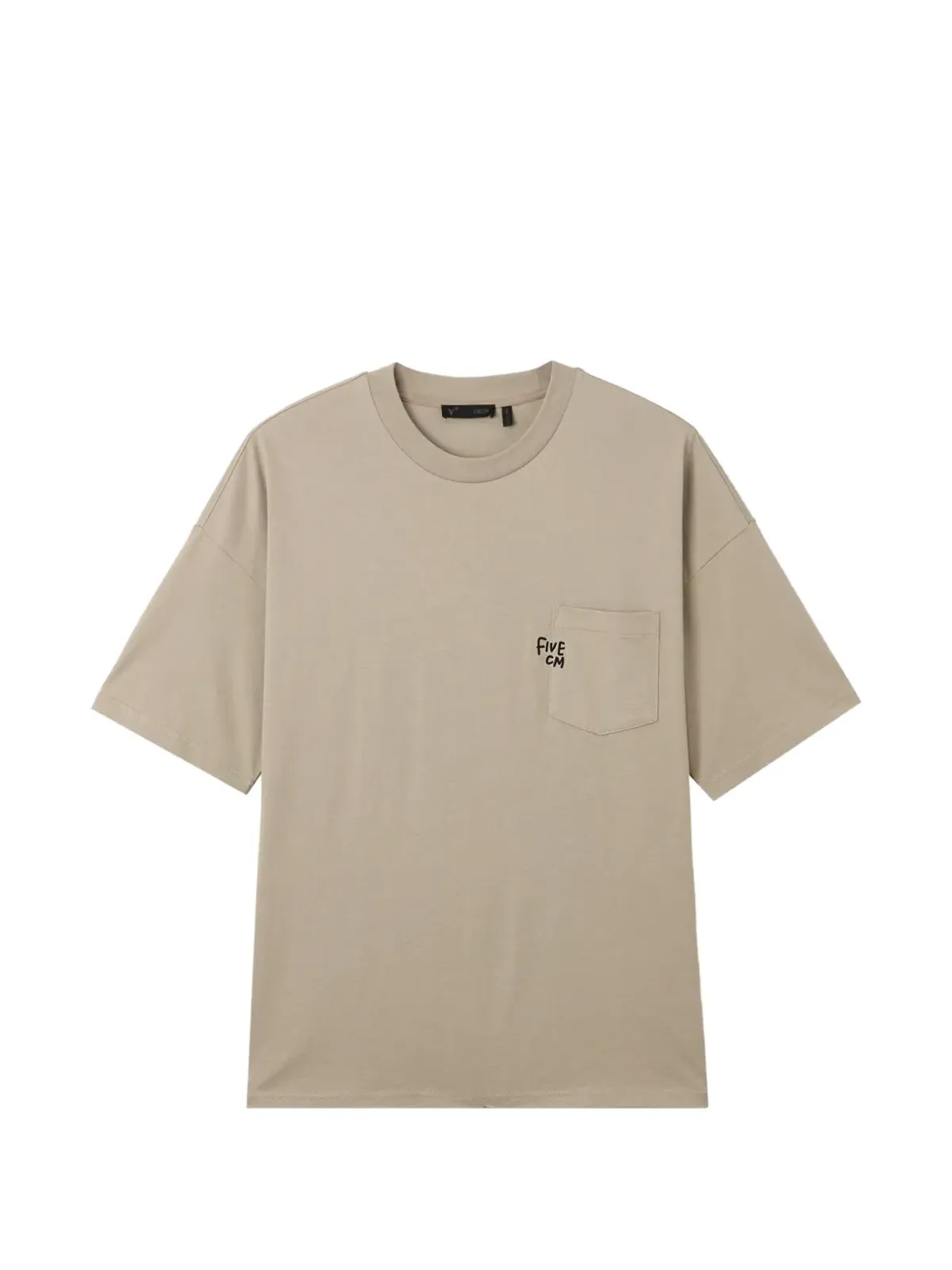FIVE CM ベージュ系チェストポケットTシャツ - 画像1