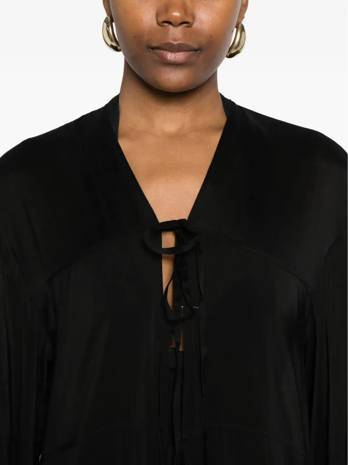 BONDI BORN Cremona tie-detail cover-up - Black - 画像5