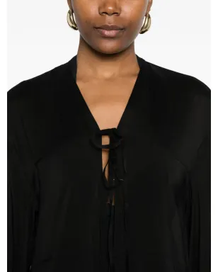 BONDI BORN Cremona tie-detail cover-up - Black - サムネイル5