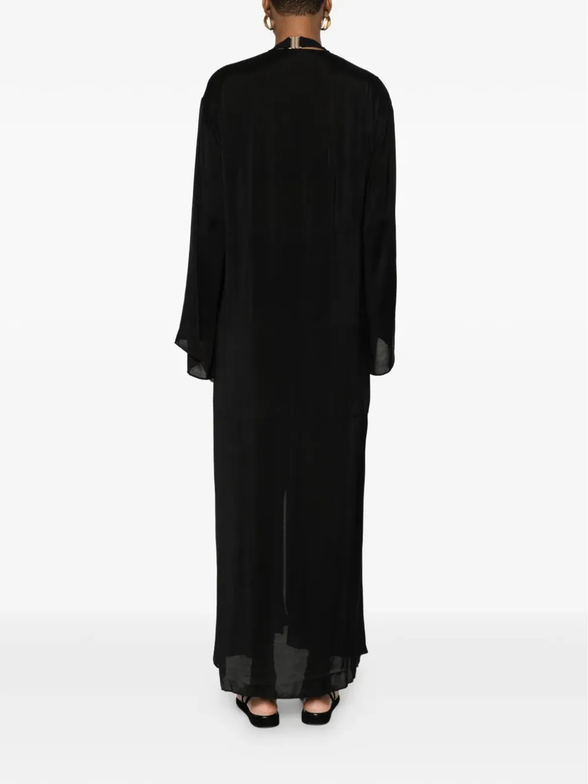 BONDI BORN Cremona tie-detail cover-up - Black - 画像4