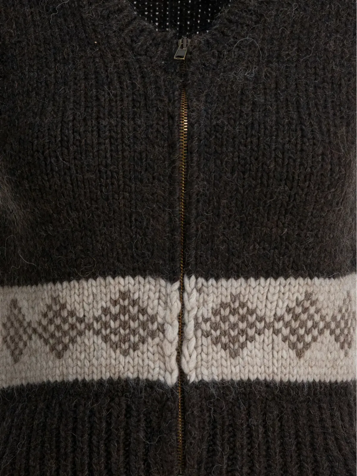 Filson ジップアップ柄編みベスト - 画像4