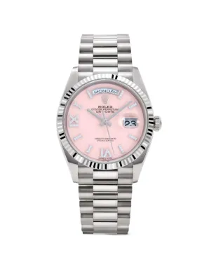 Rolex Day-Date ローマン数字 ウォッチ - ピンク - サムネイル1