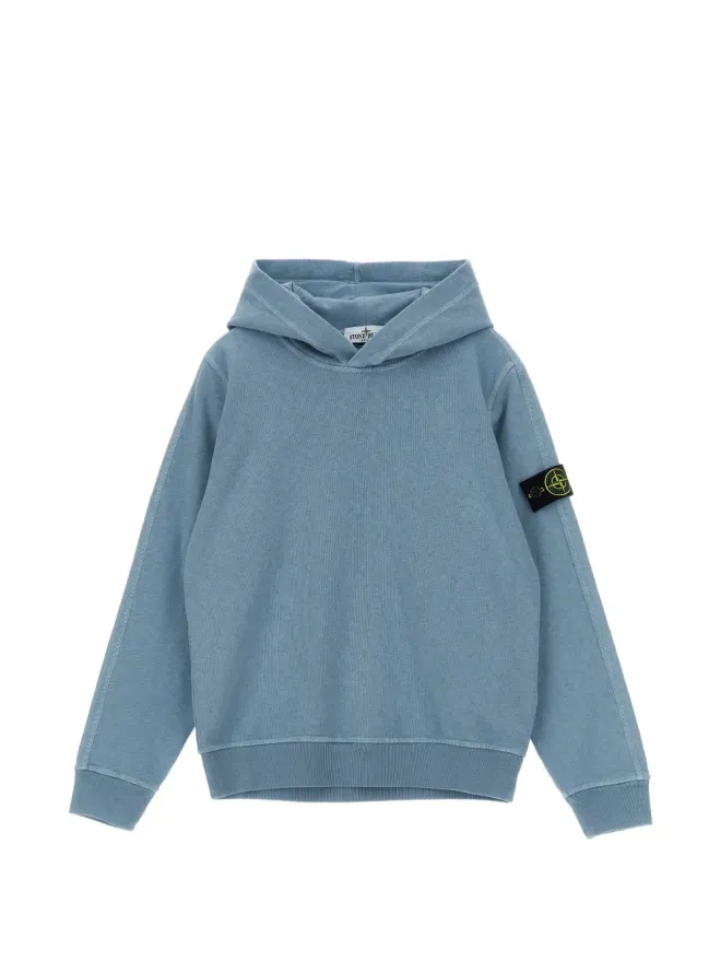 Stone Island Junior Stone Island Junior ロゴバッジ長袖フーディーの商品画像