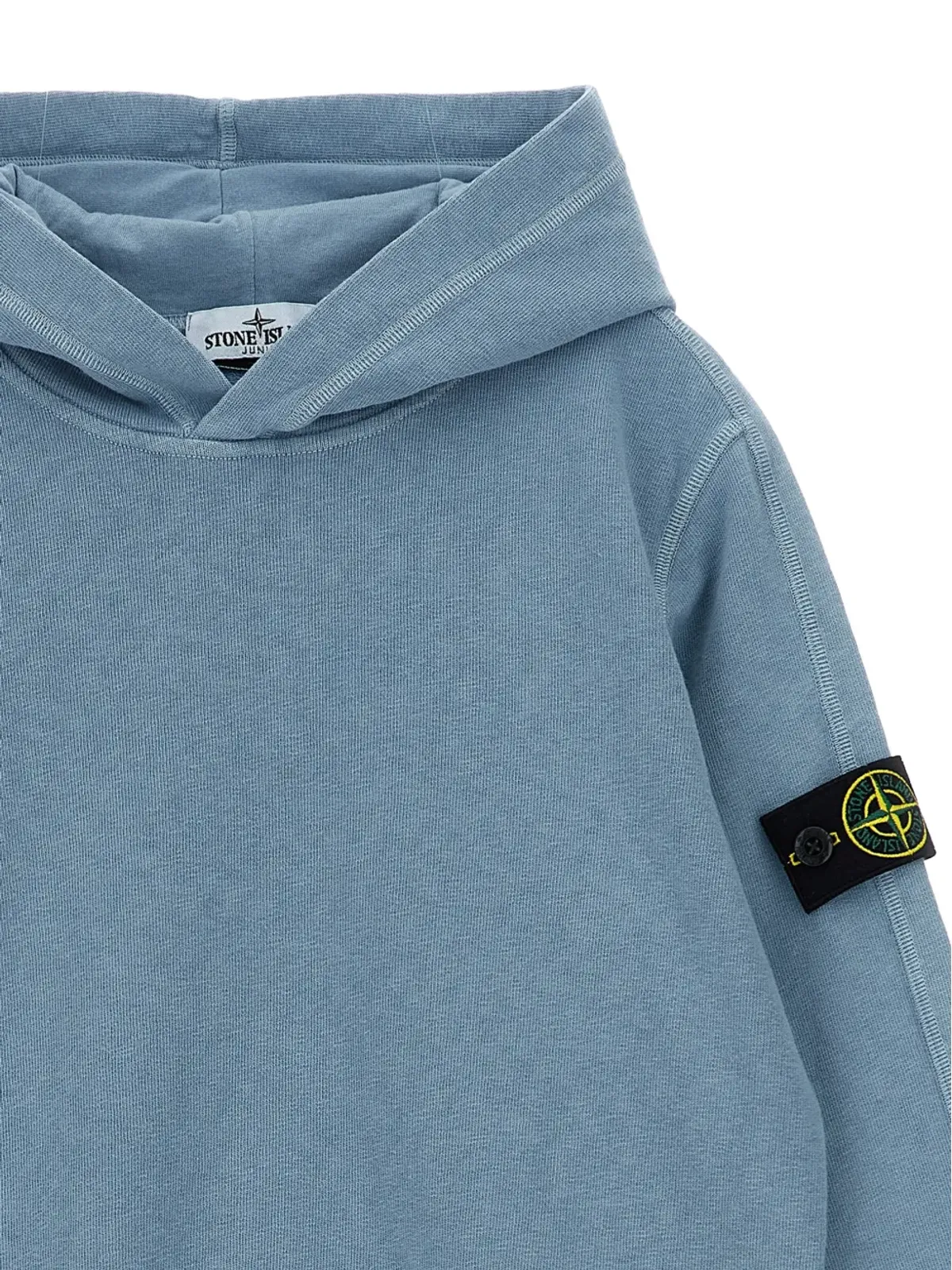 Stone Island Junior ロゴバッジ長袖フーディー - 画像3