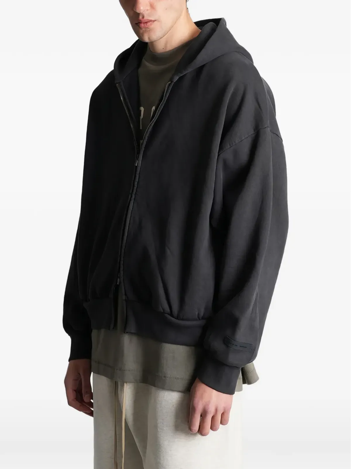 FEAR OF GOD ESSENTIALS ダブルジップ ロングスリーブ フーディ - ブラック - 画像3