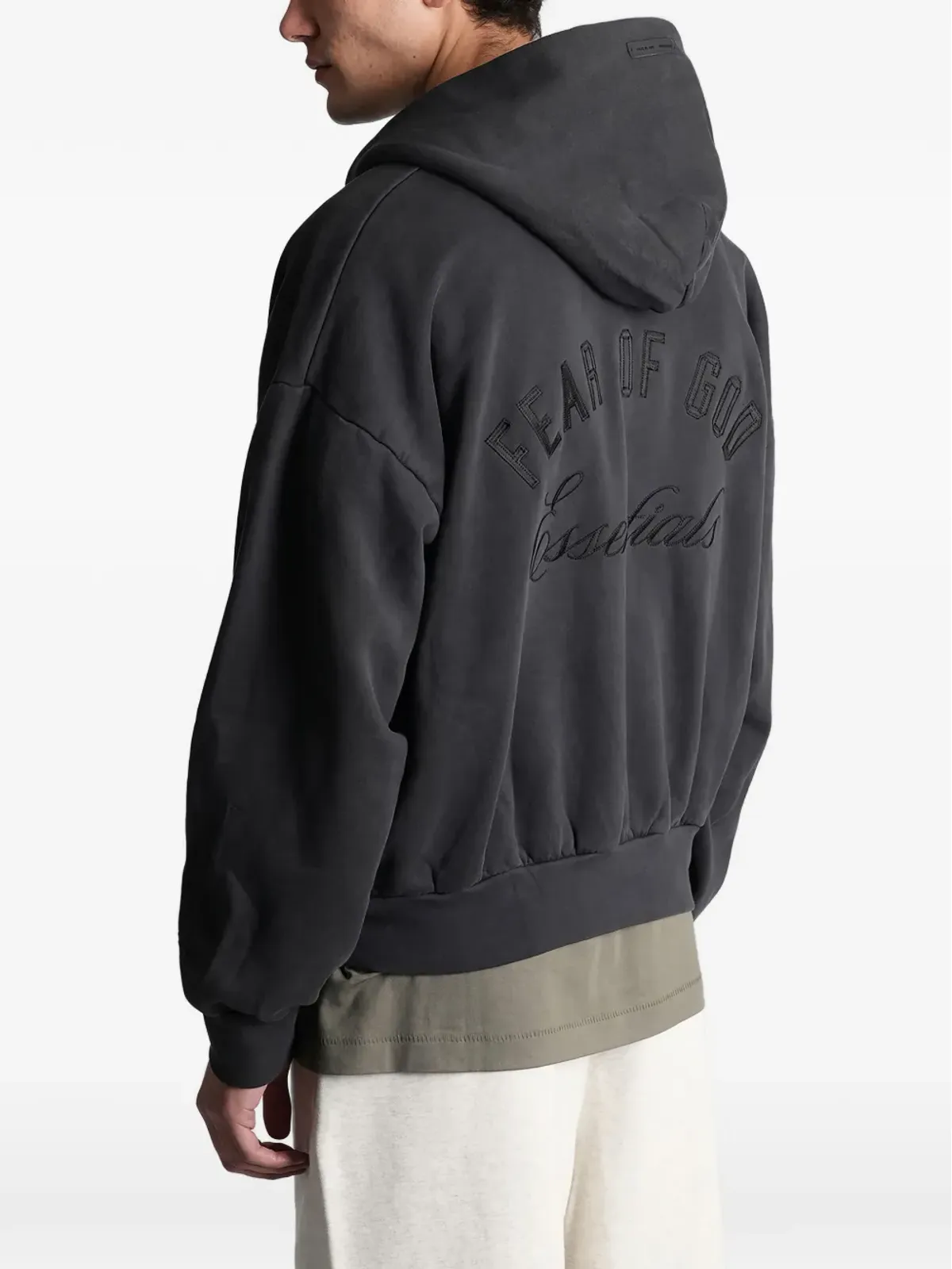 FEAR OF GOD ESSENTIALS ダブルジップ ロングスリーブ フーディ - ブラック - 画像4