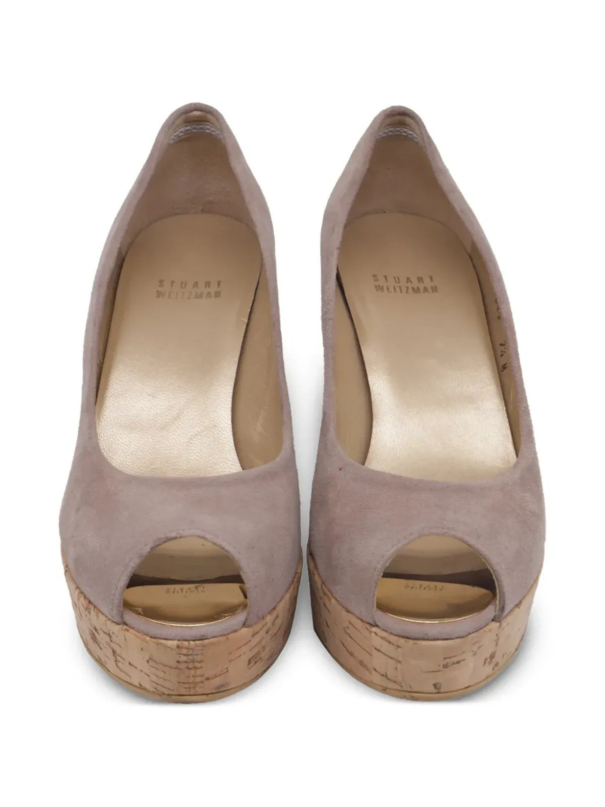 Stuart Weitzman Anna peep-toe wedge pumps - 画像3