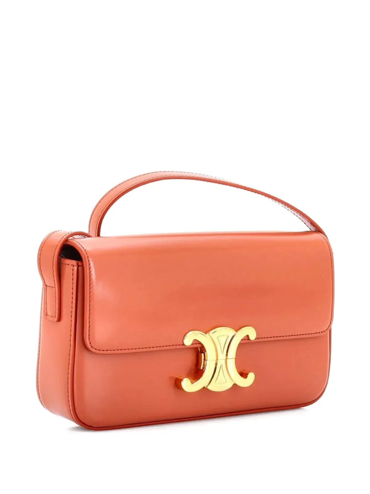 Celine ビンテージ Triomphe East-West Smooth Calfskin ショルダーバッグ - ブラウン - 画像3