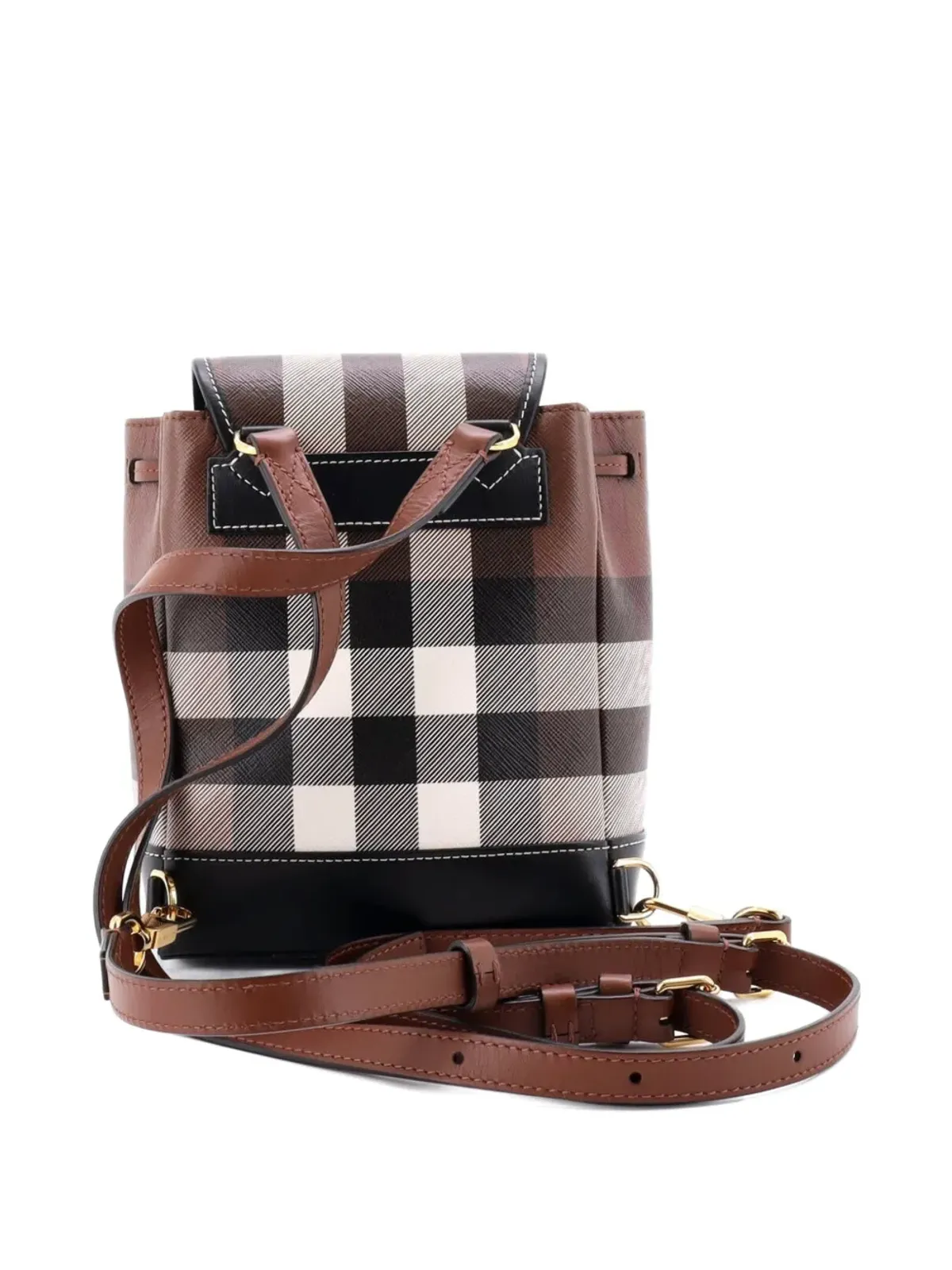 Burberry Pre-Owned フラップハウスチェック コーティッドキャンバス ミニバックパック - ブラック - 画像2