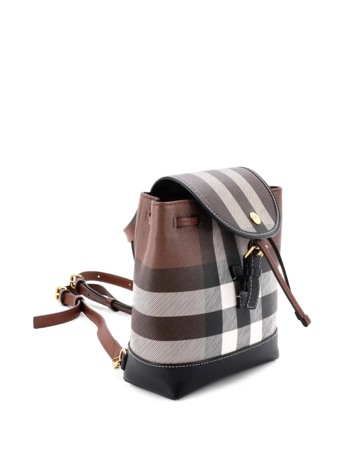 Burberry Pre-Owned フラップハウスチェック コーティッドキャンバス ミニバックパック - ブラック - 画像3