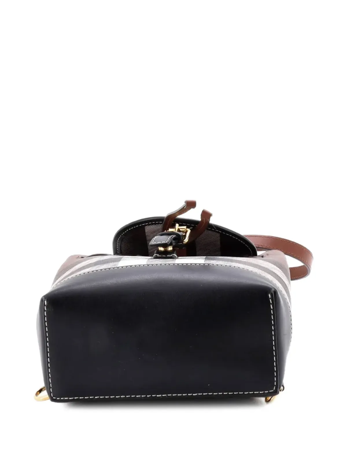 Burberry Pre-Owned フラップハウスチェック コーティッドキャンバス ミニバックパック - ブラック - 画像4