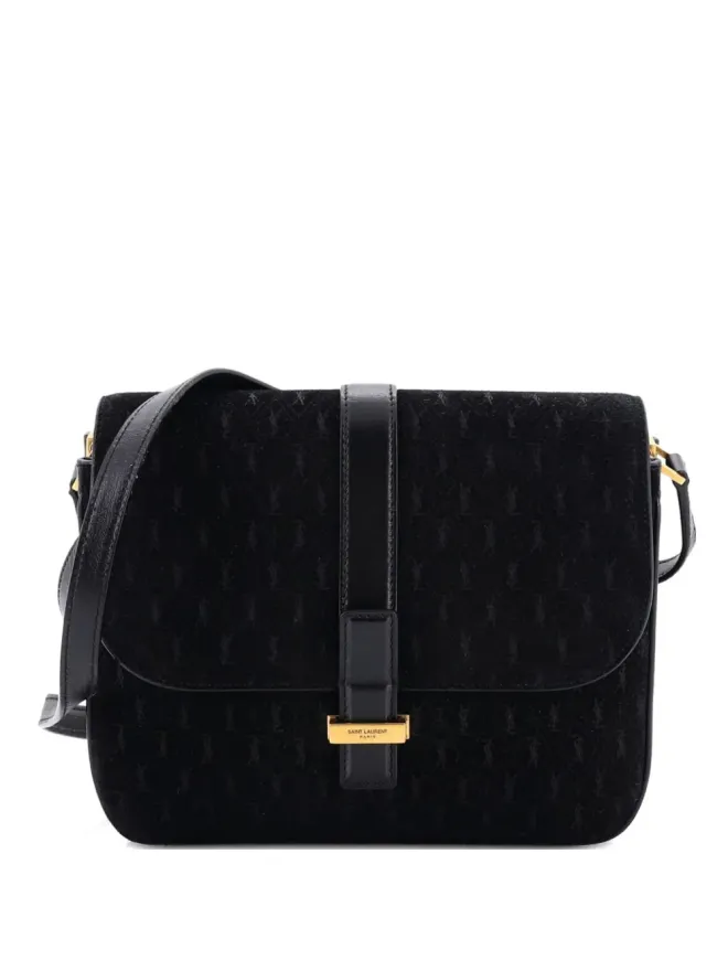 Saint Laurent Pre-Owned Saint Laurent Pre-Owned トップフラップ サッチェル モノグラム・オールオーバー スエード クロスボディバッグの商品画像